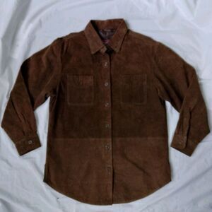 Denim & Co. Jeanswear Leather Shirt Jacket Western Cowboy Farm Men's Size S